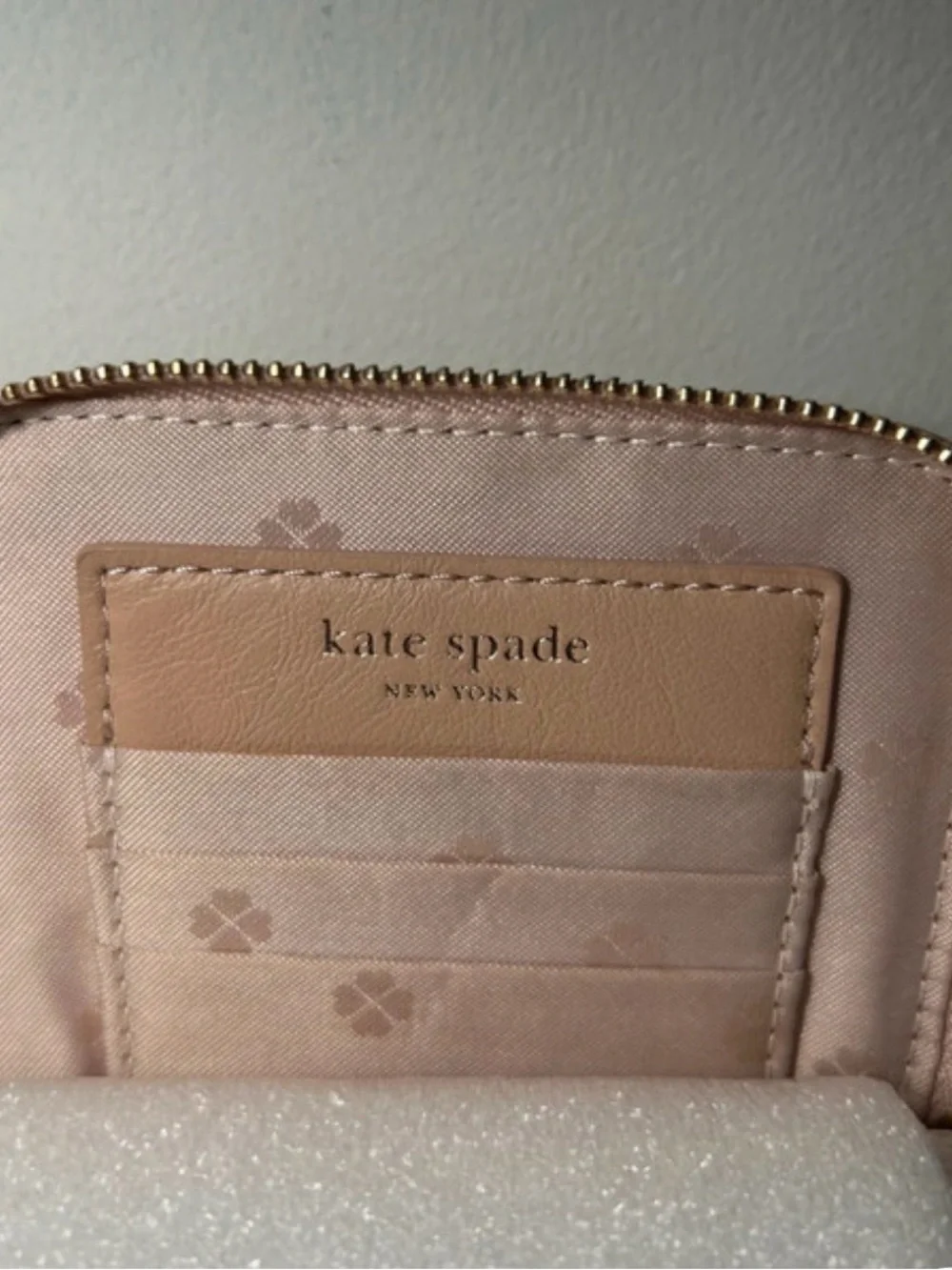kate spade Blush Pink Quilted Crossbody Phone Bag with Gold Chain